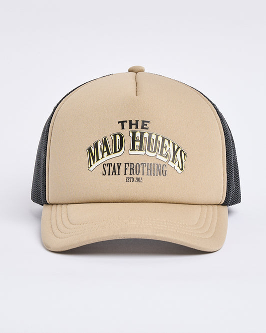 Mad Hueys Stay Frothin Foam Trucker Cap Tan
