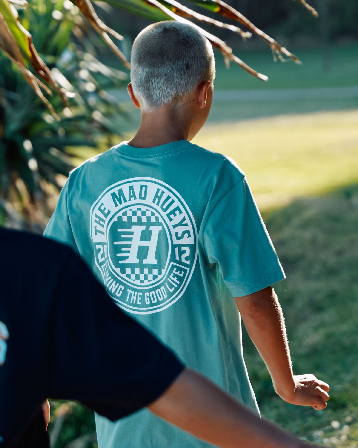 Mad Hueys Checker Hueys Tee Seafoam