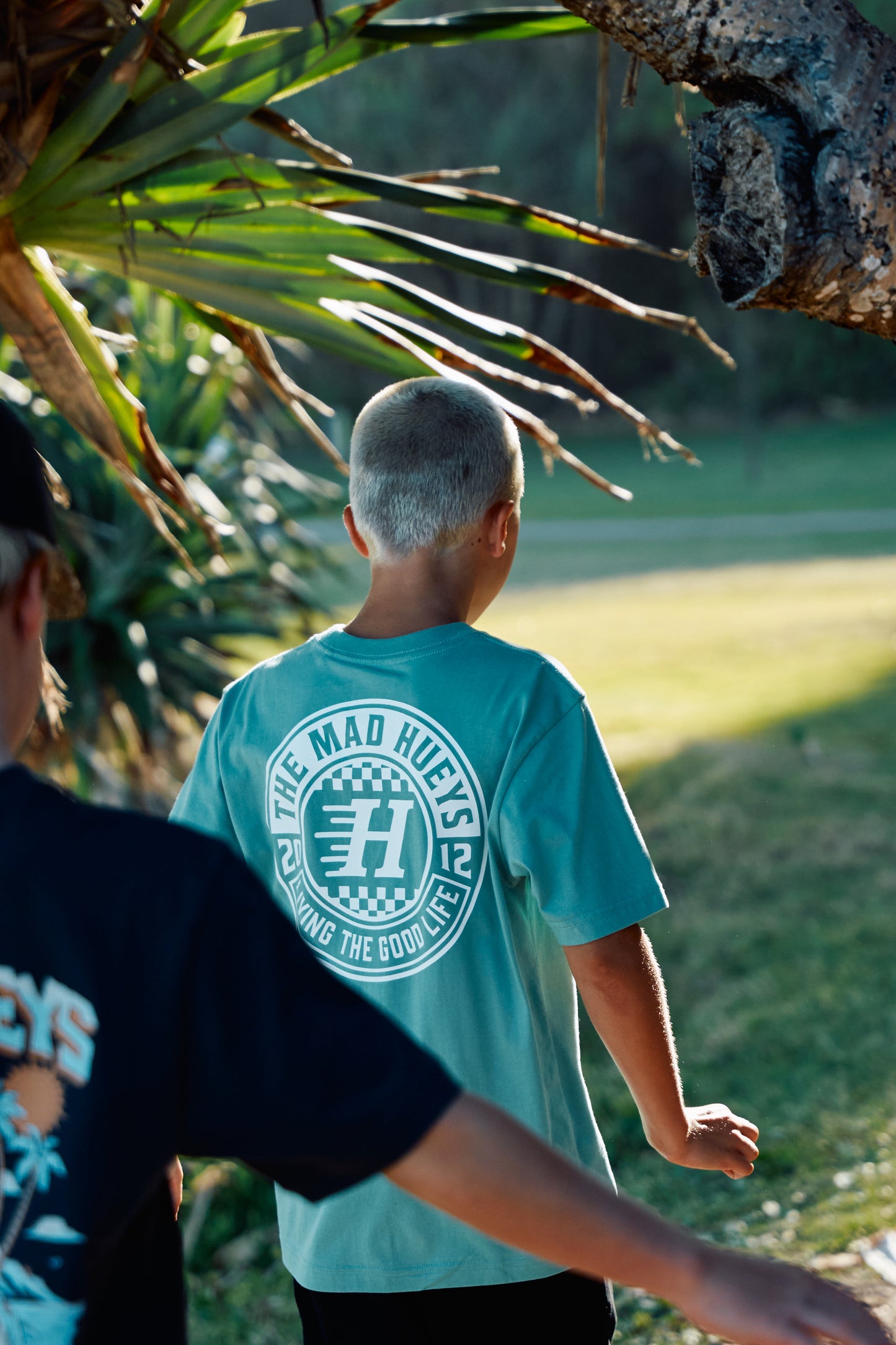 Mad Hueys Checker Hueys Tee Seafoam