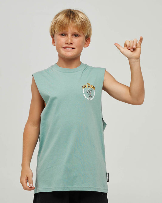 Mad Hueys Shred Dead Muscle Tee Seafoam