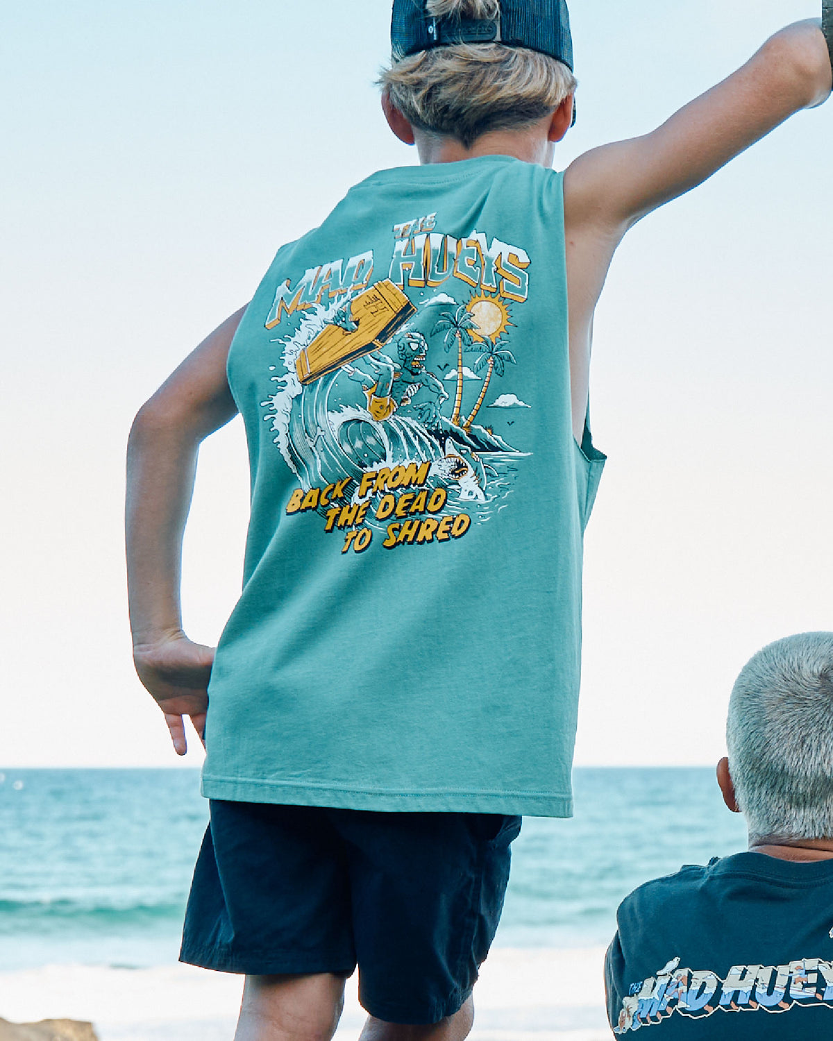 Mad Hueys Shred Dead Muscle Tee Seafoam