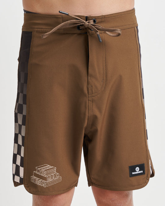 Mad Hueys Letter Boardshort Walnut