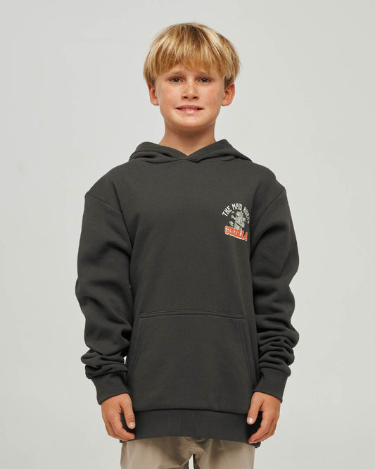 Mad Hueys Godzilla Forever Hooded Pullover Vintage Black