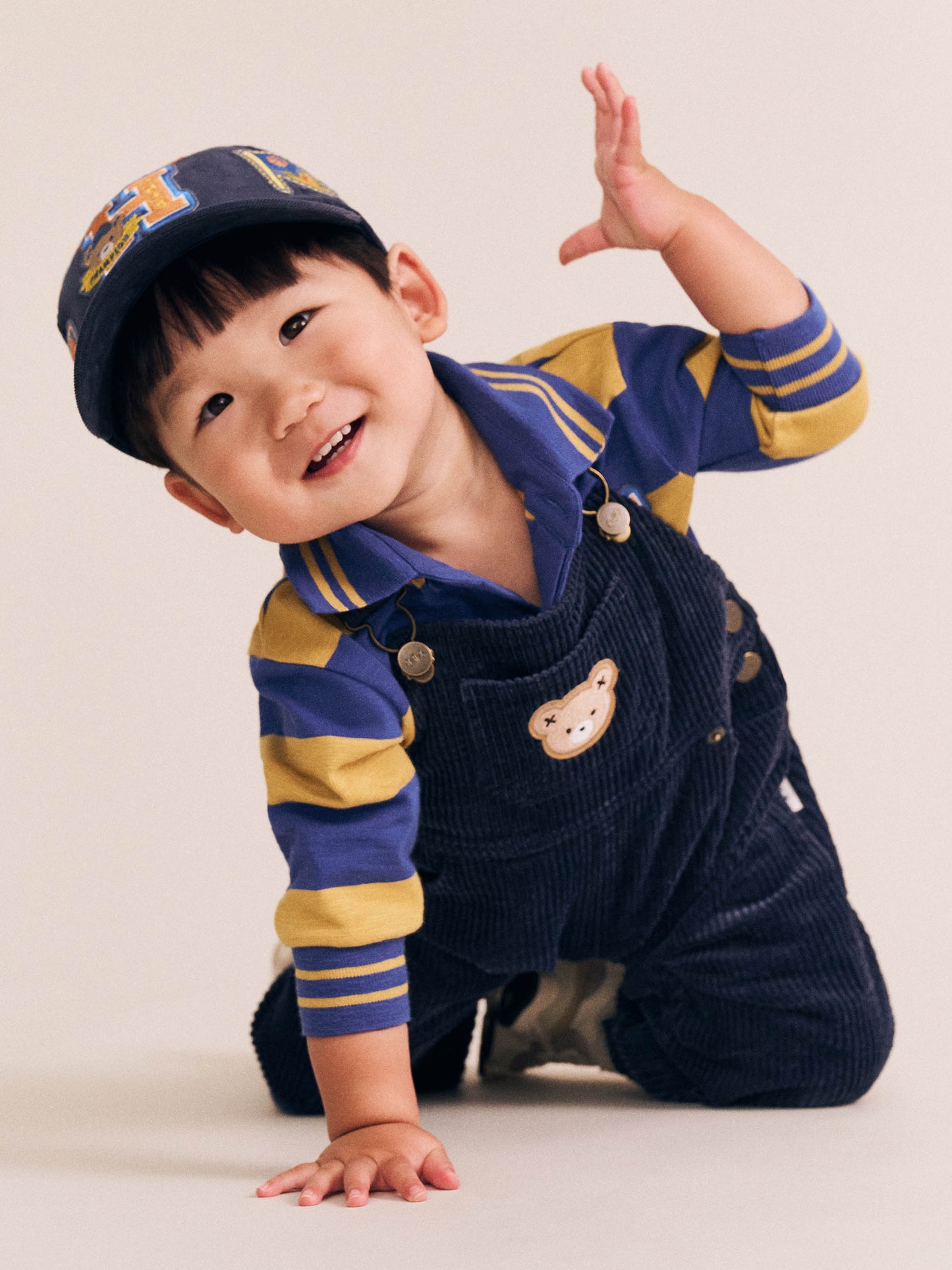 Huxbaby Classic Cord Overalls Navy