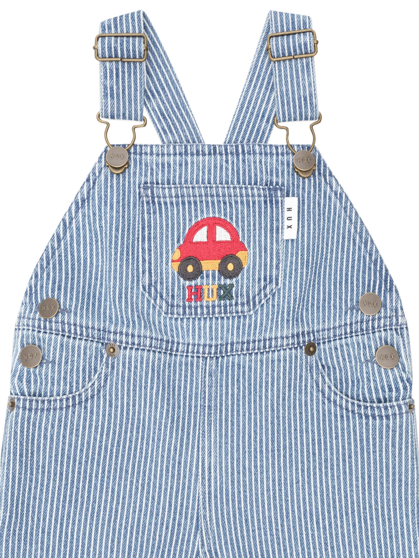 Huxbaby Car Denim Stripe Overalls