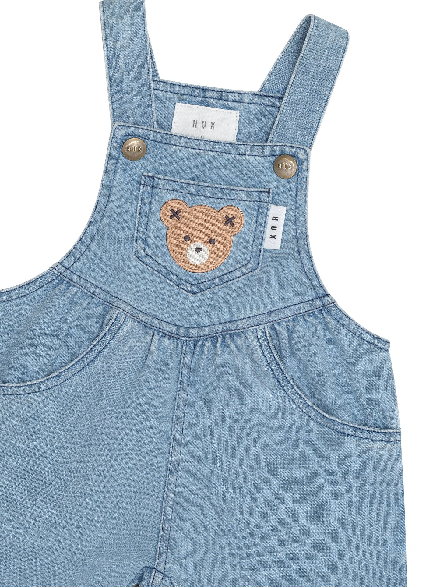 Huxbaby Knit Denim Short Overalls