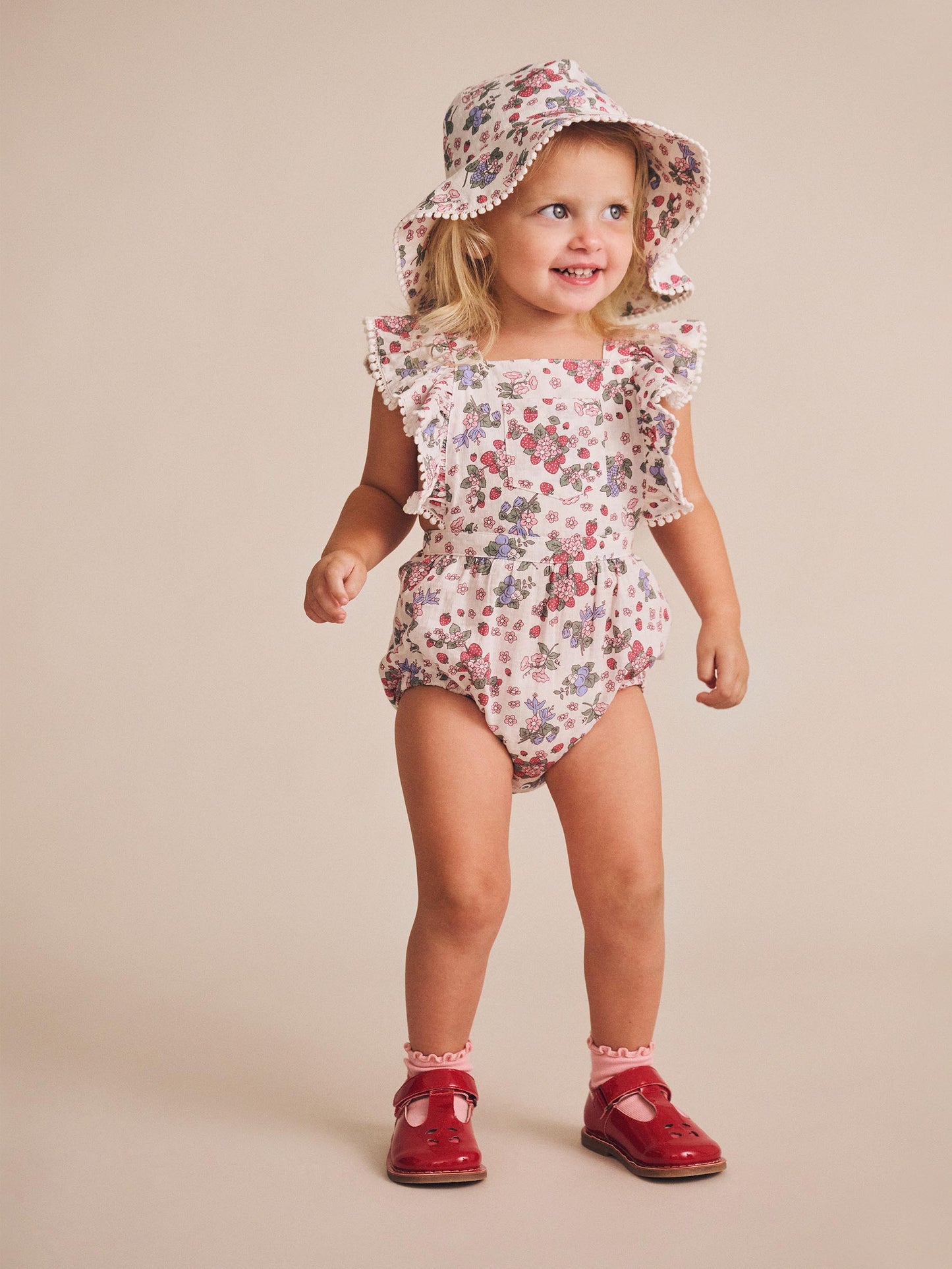 Huxbaby Stawberry Garden Playsuit Cream