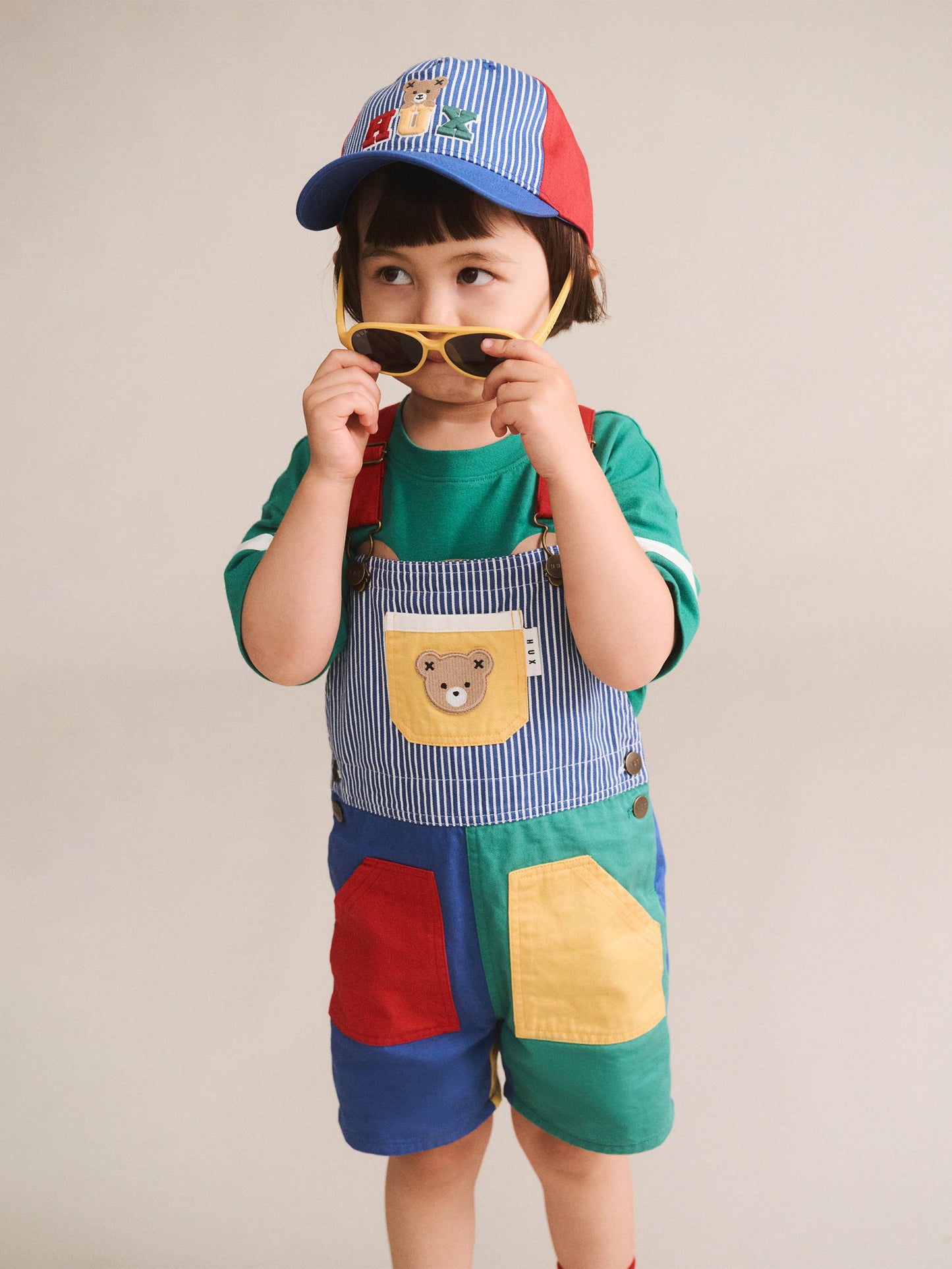 Huxbaby Colour Block Pocket Shortall | Overall