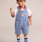 Huxbaby Cobalt Stripe Carpenter Shortall | Overall