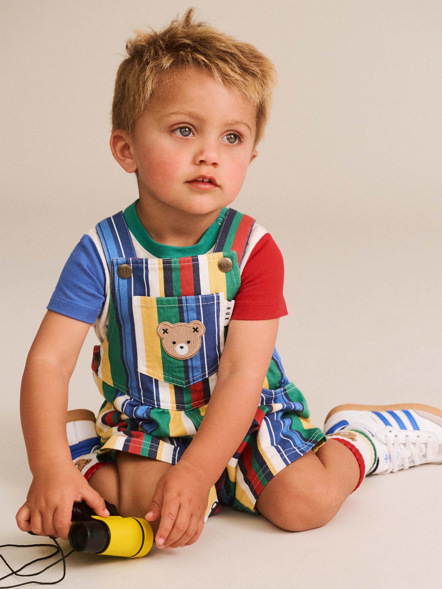 Huxbaby Variegated Stripe Shortall | Overall