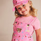 Huxbaby Pink Fruit Emoji Short Overalls