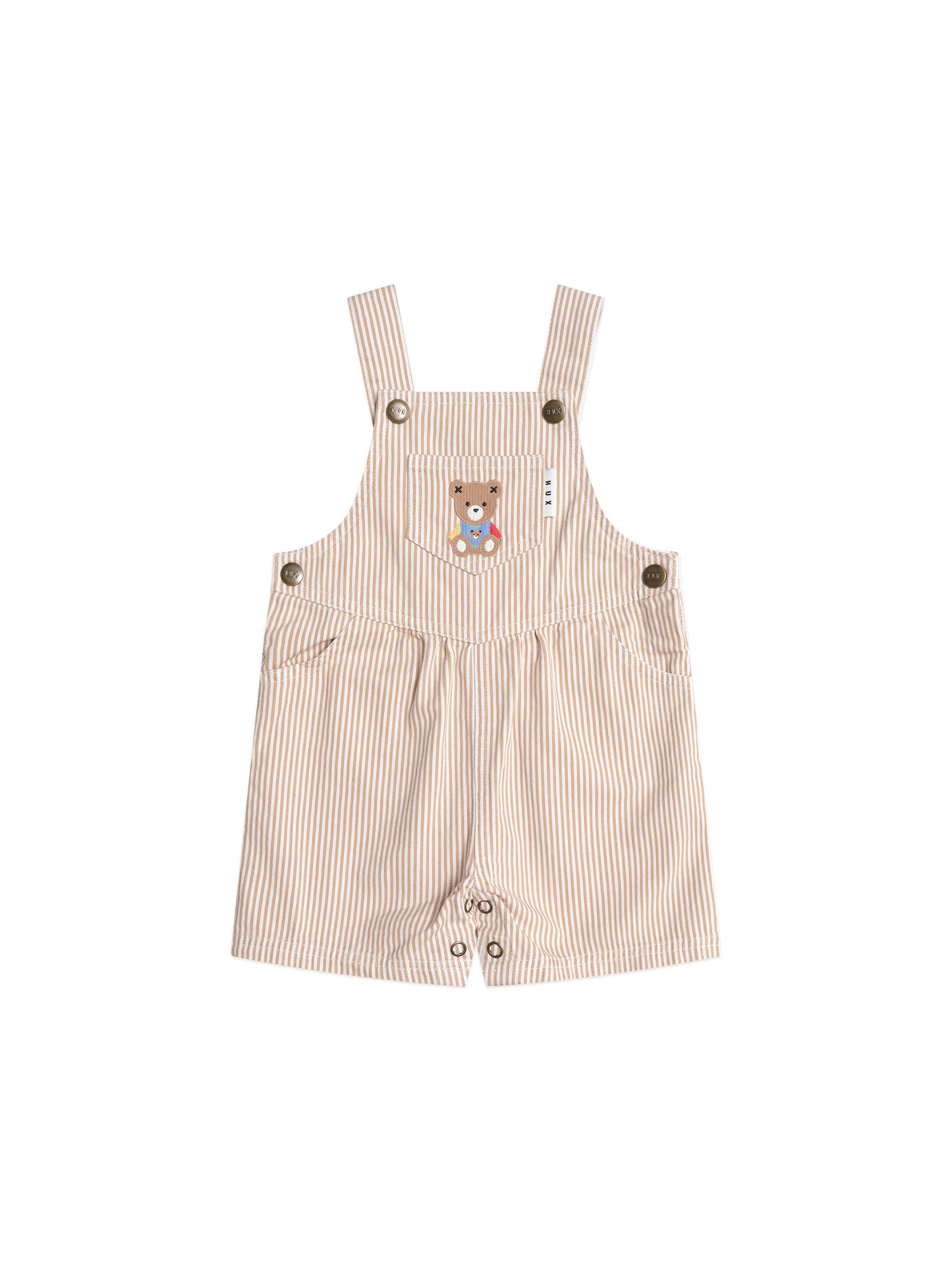 Huxbaby Sandbox Stripe Short Overalls