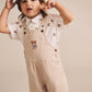 Huxbaby Sandbox Stripe Short Overalls
