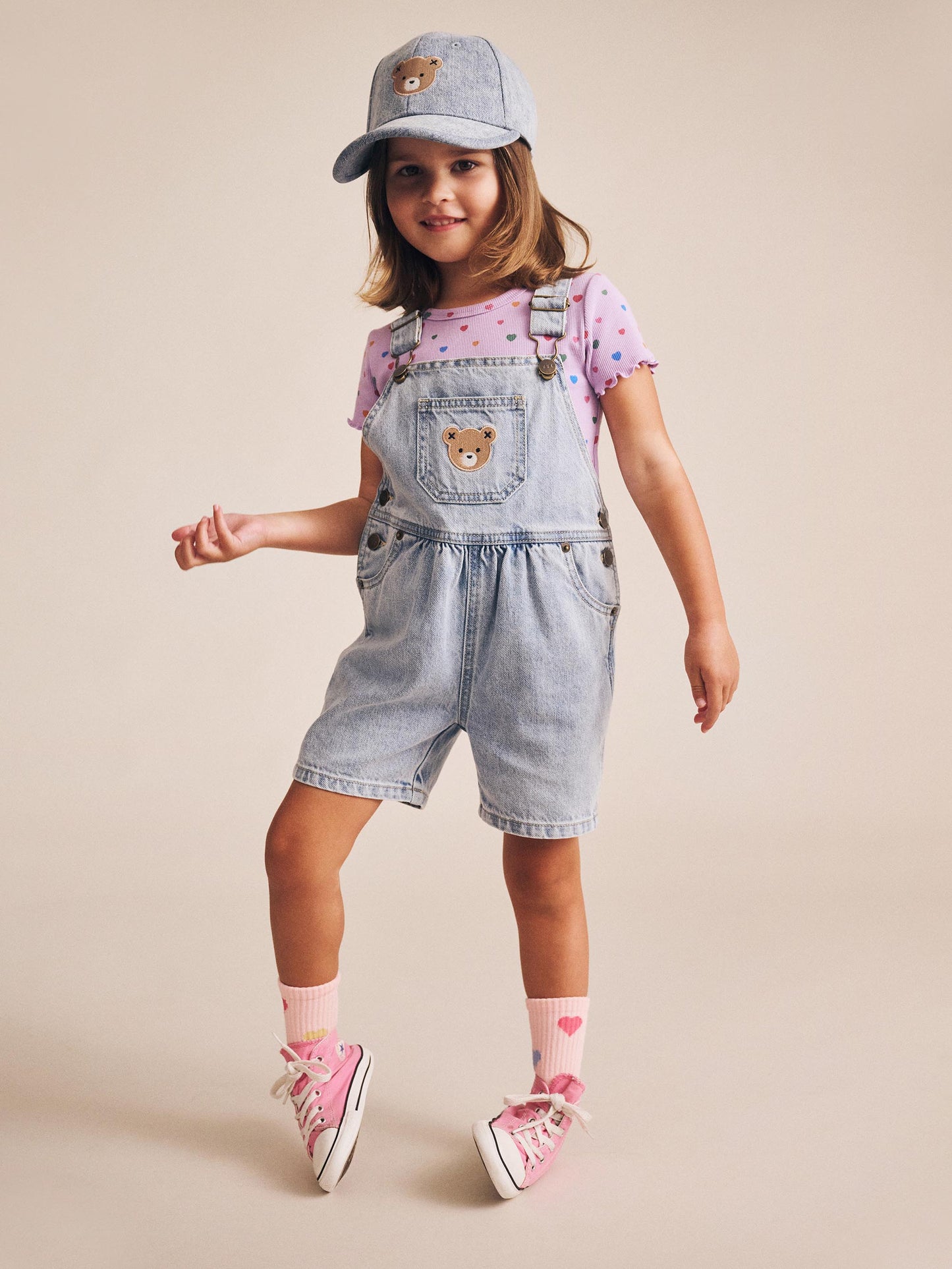 Huxbaby Dreamy Denim Short Overalls