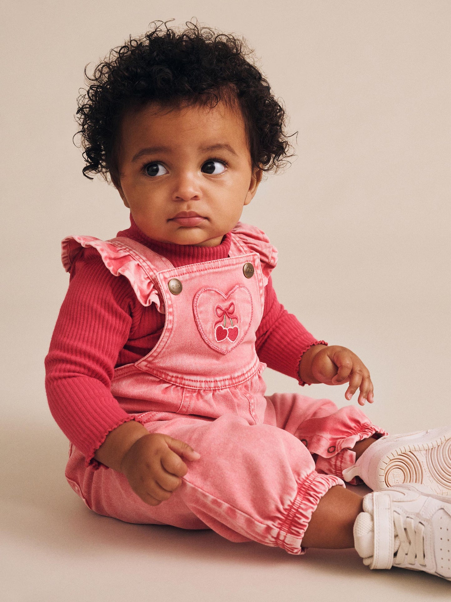 Huxbaby Cherry Heart Vintage Overalls