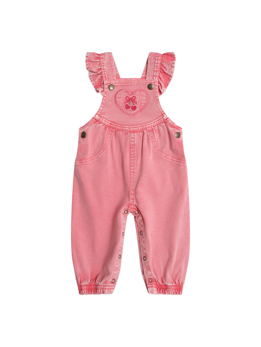 Huxbaby Cherry Heart Vintage Overalls