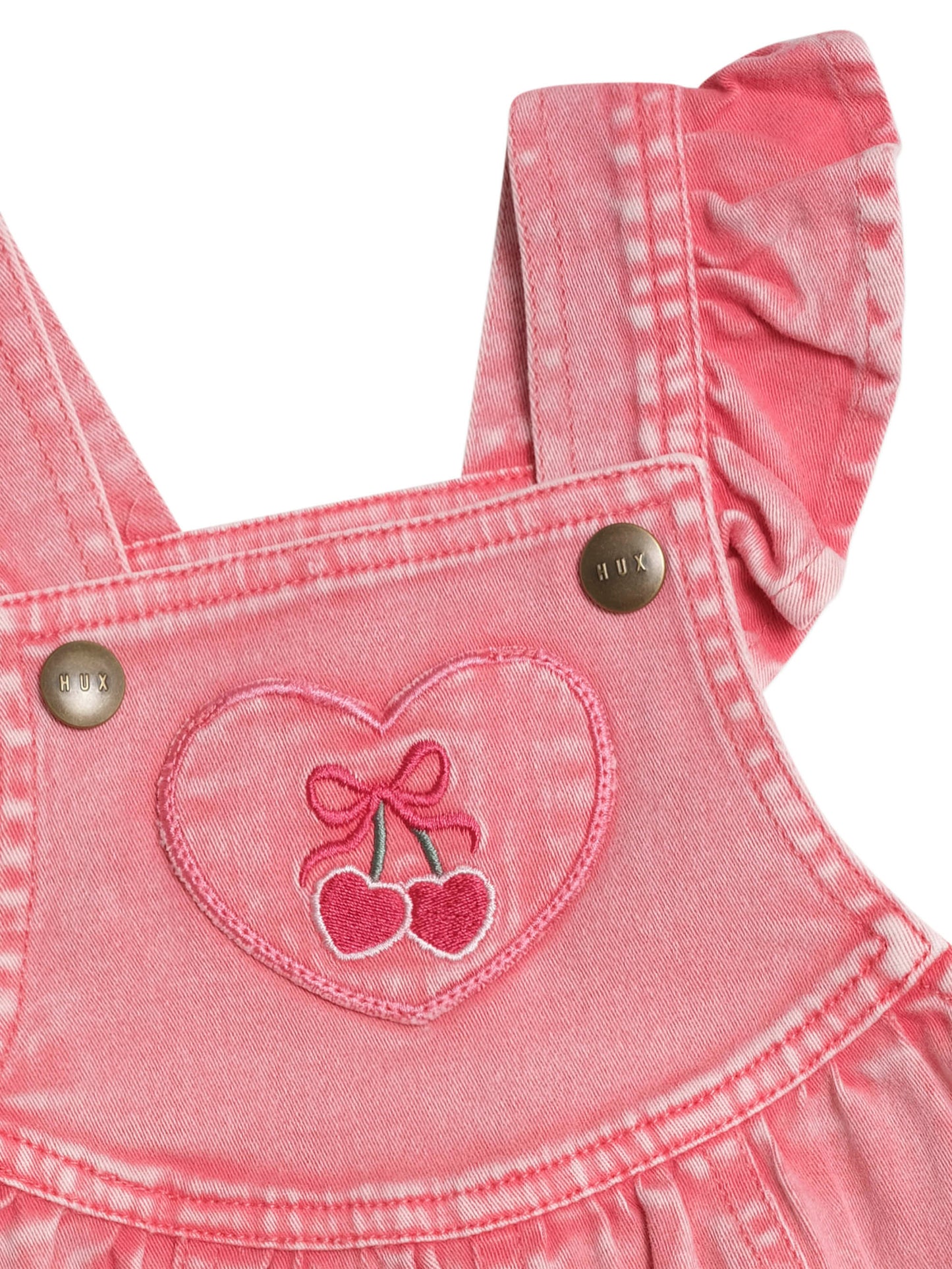 Huxbaby Cherry Heart Vintage Overalls
