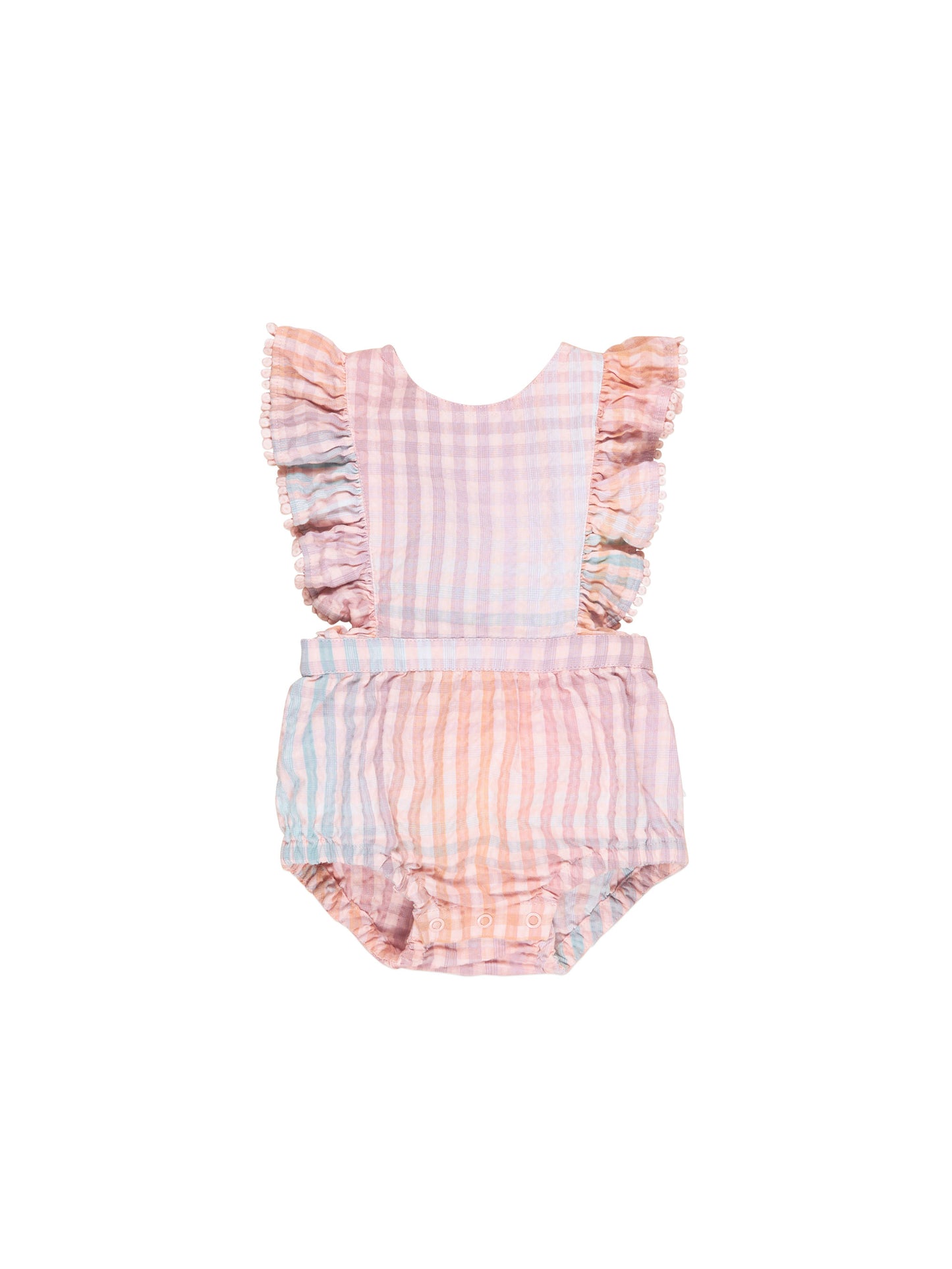 Huxbaby Rainbow Check Frill Playsuit