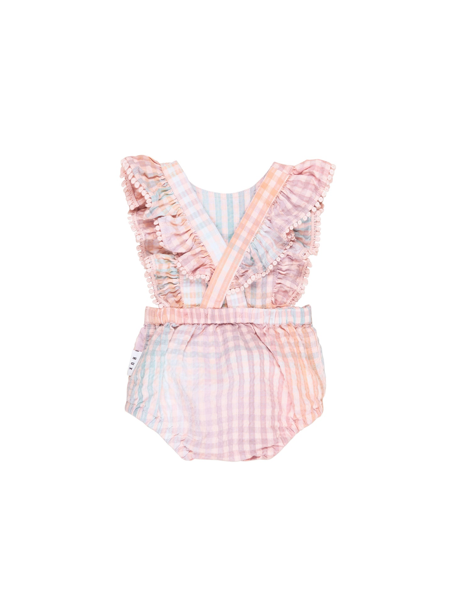 Huxbaby Rainbow Check Frill Playsuit