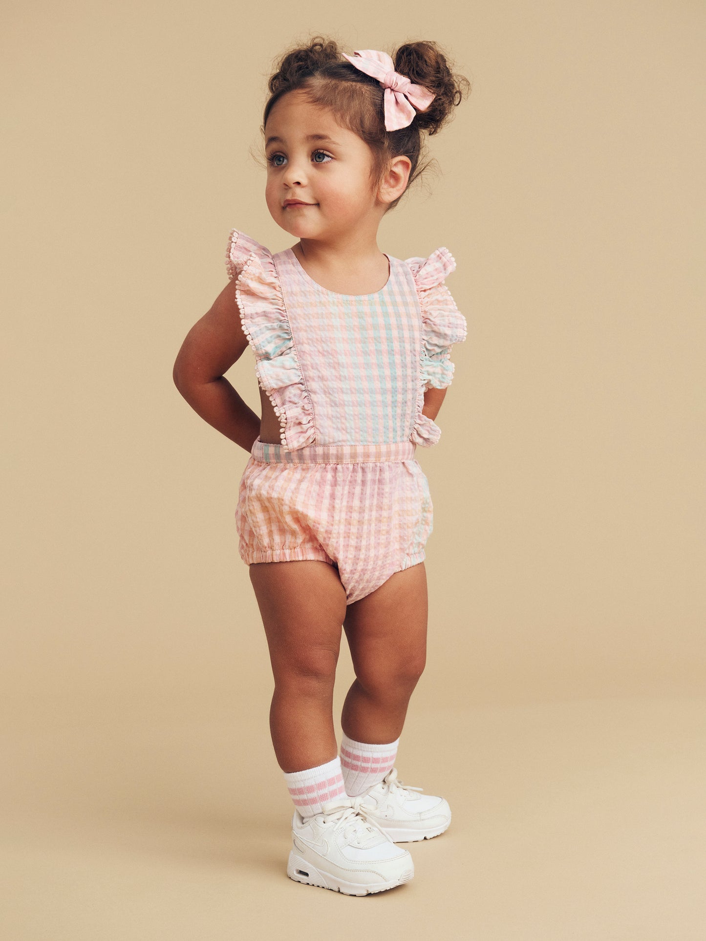 Huxbaby Rainbow Check Frill Playsuit