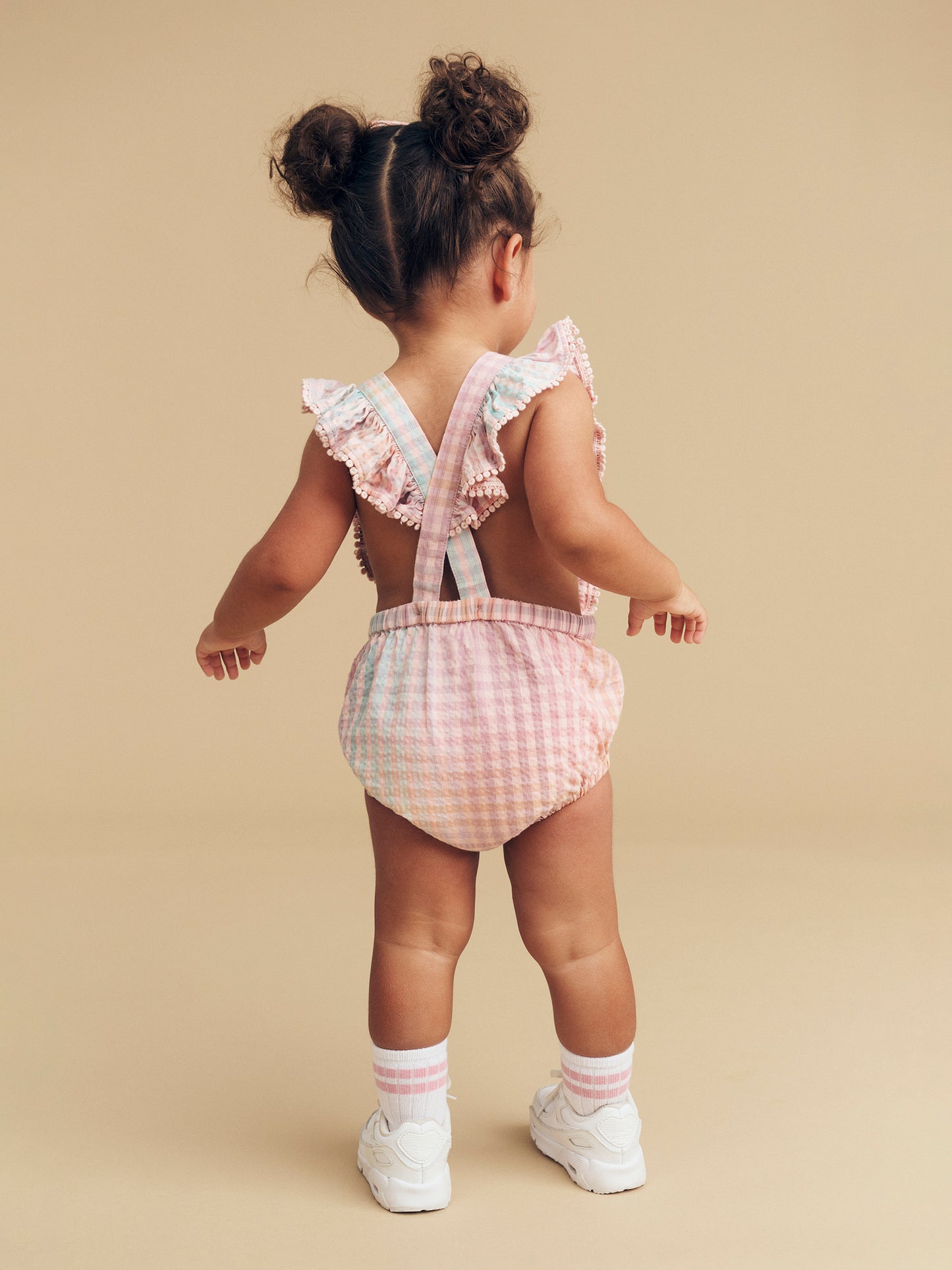 Huxbaby Rainbow Check Frill Playsuit