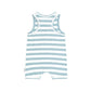 Huxbaby Construction Dino Stripe Sleeveless Romper Marine Blue/Almond Milk