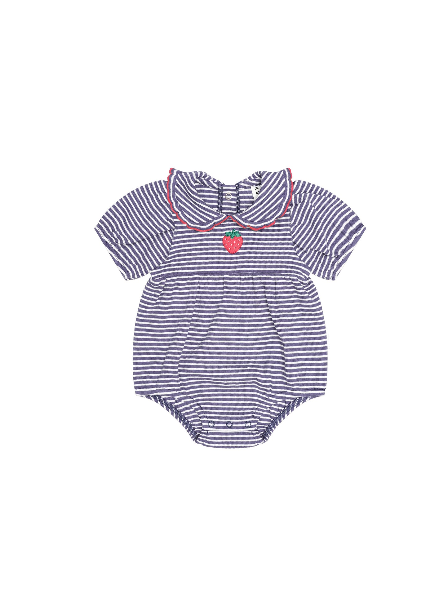 Huxbaby Ink Stripe Rib Collar Romper