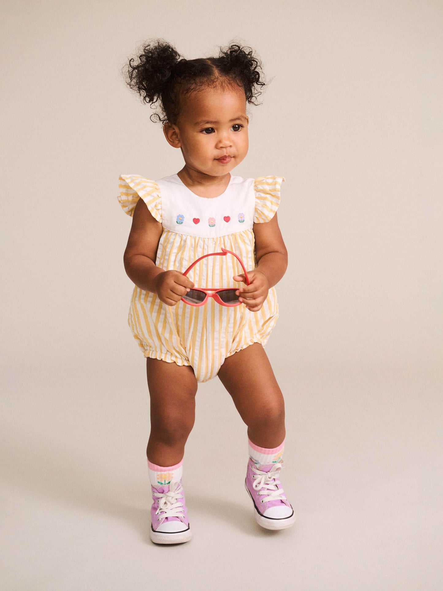 Huxbaby Flower Field Stripe Playsuit
