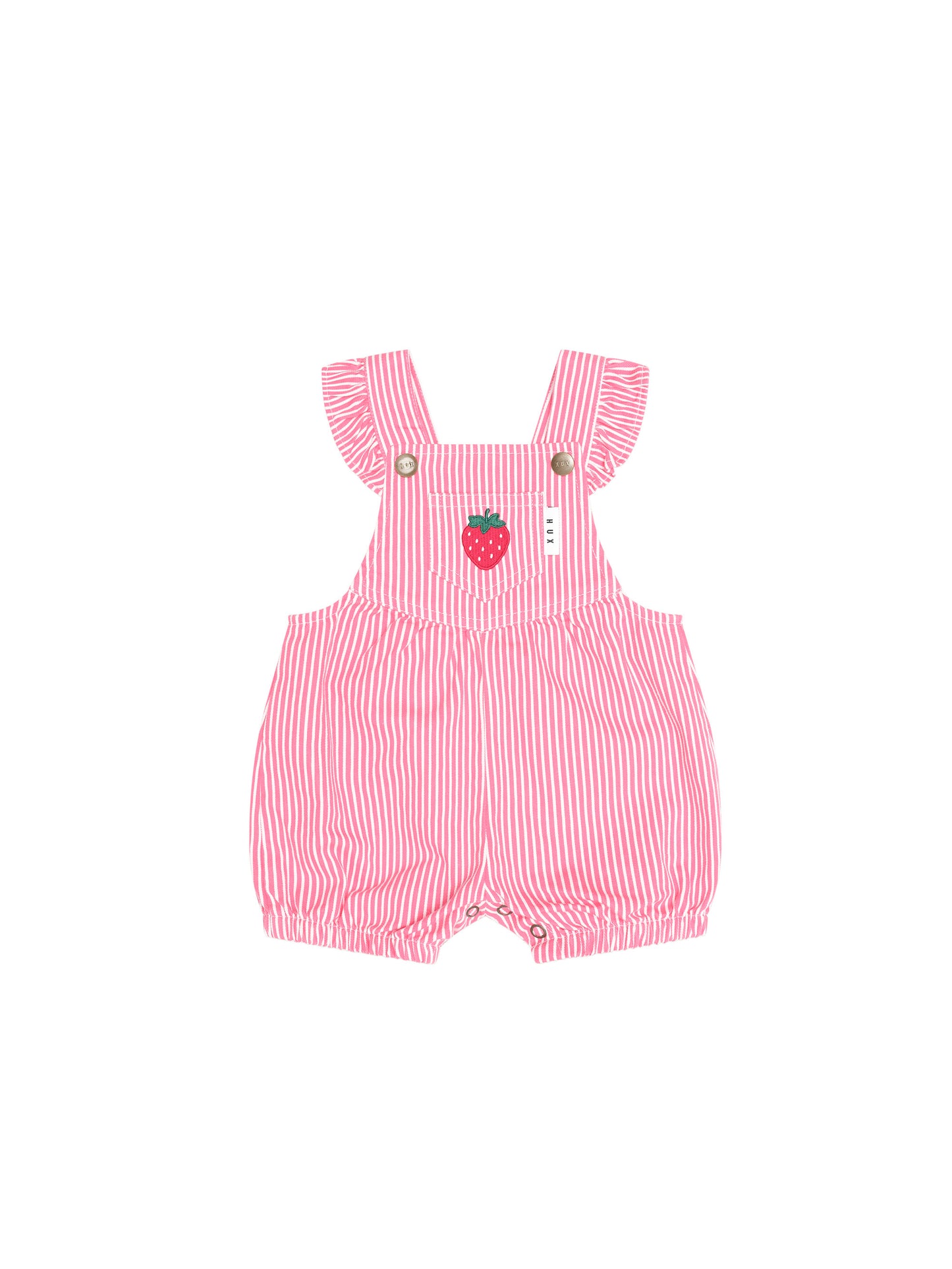 Huxbaby Strawberry Embroidery Stripe Playsuit/Overall