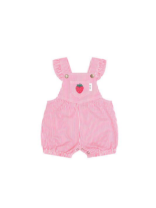 Huxbaby Strawberry Embroidery Stripe Playsuit/Overall