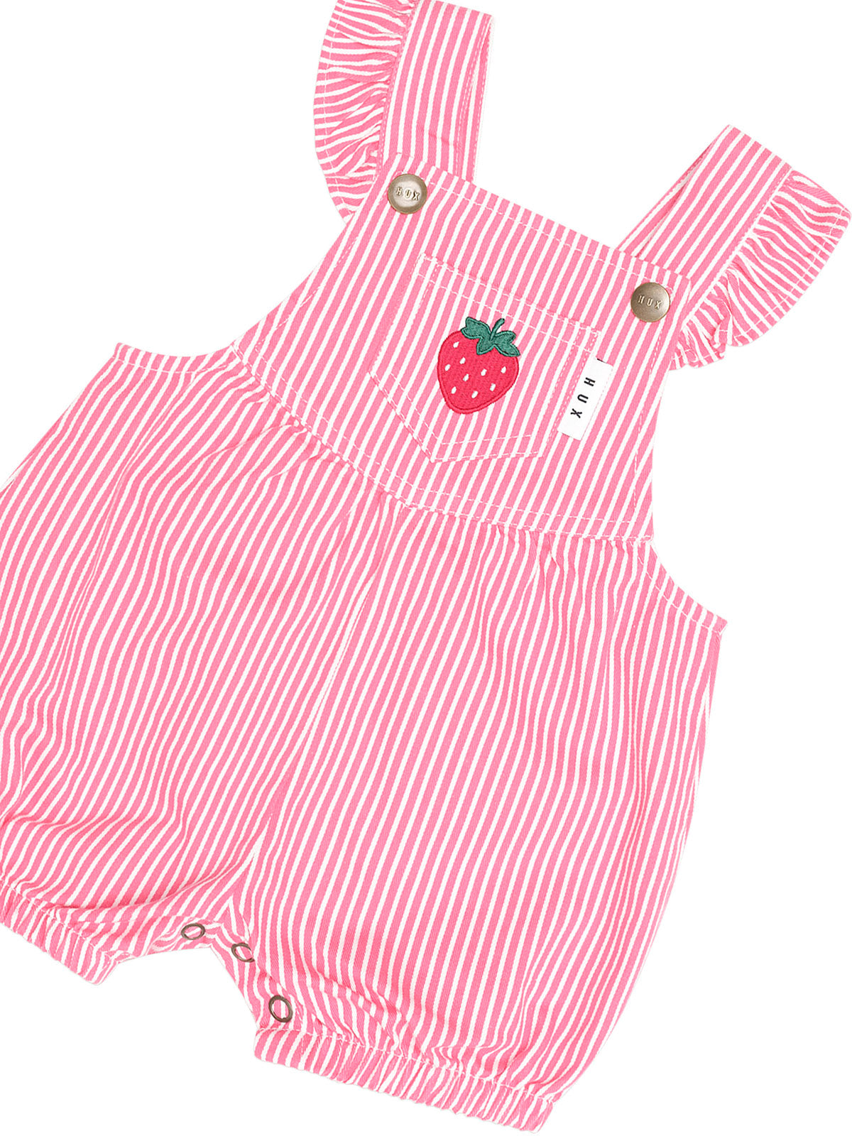 Huxbaby Strawberry Embroidery Stripe Playsuit/Overall