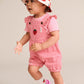 Huxbaby Strawberry Embroidery Stripe Playsuit/Overall