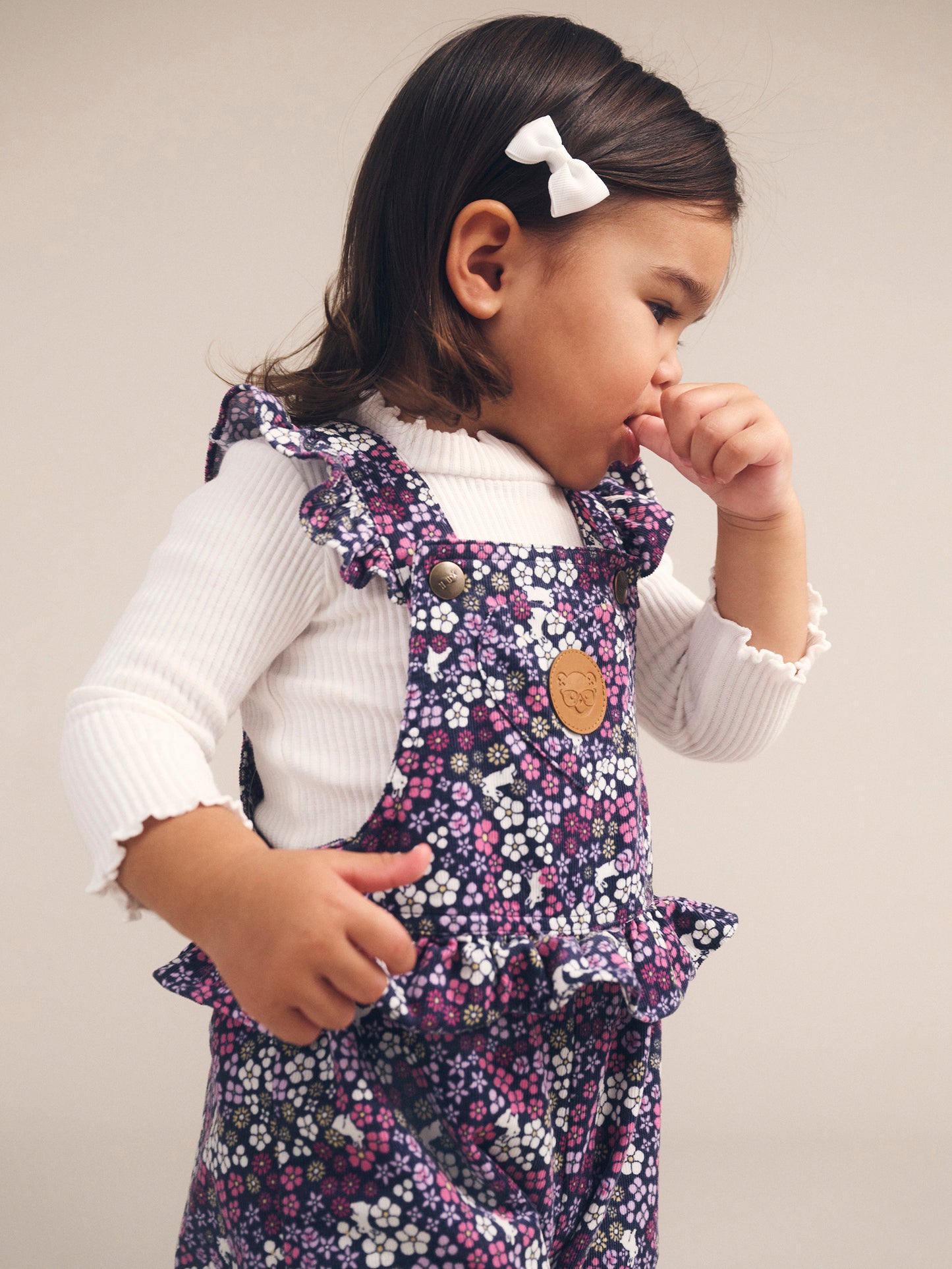 Huxbaby Midnight Flower Garden Frill Overall