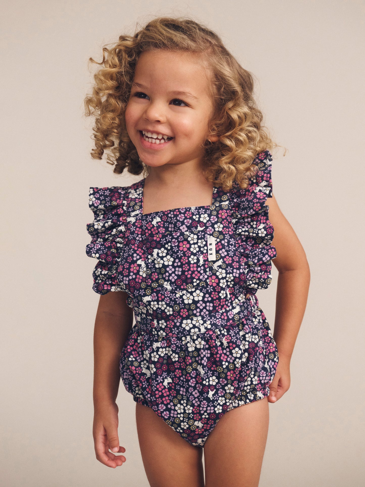 Huxbaby Midnight Flower Garden Frill Playsuit