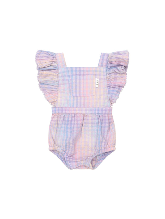 Huxbaby Rainbow Check Frill Playsuit