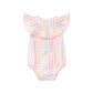 Huxbaby Rainbow Check Frill Onesie Rainbow Check