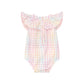 Huxbaby Rainbow Check Frill Onesie Rainbow Check