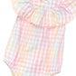 Huxbaby Rainbow Check Frill Onesie Rainbow Check