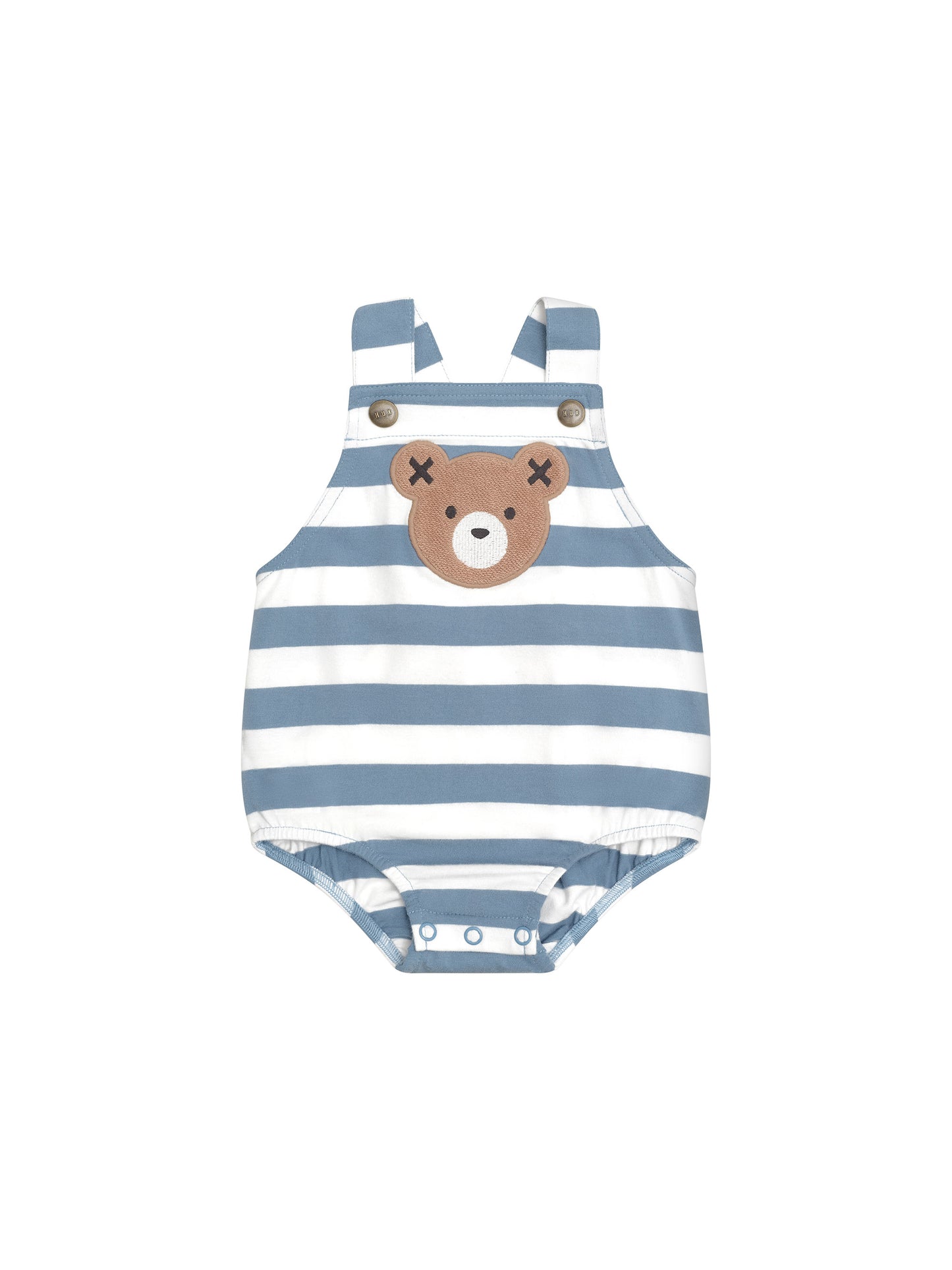 Huxbaby Huxbear Stripe Onesie Cornflower Ecru