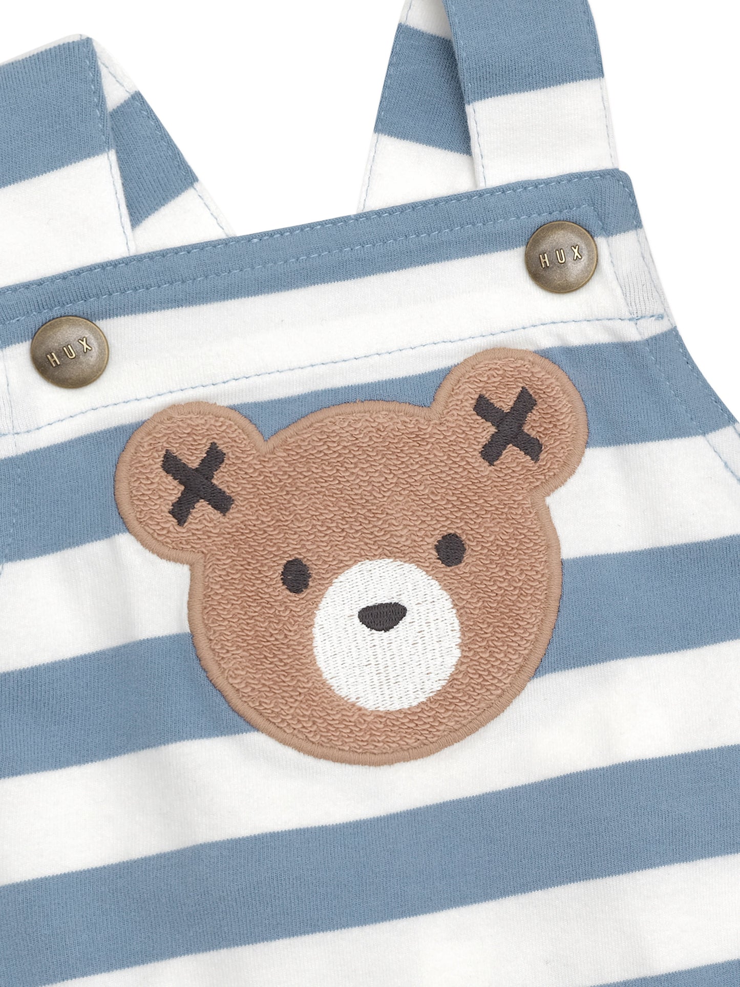 Huxbaby Huxbear Stripe Onesie Cornflower Ecru