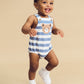 Huxbaby Huxbear Stripe Onesie Cornflower Ecru