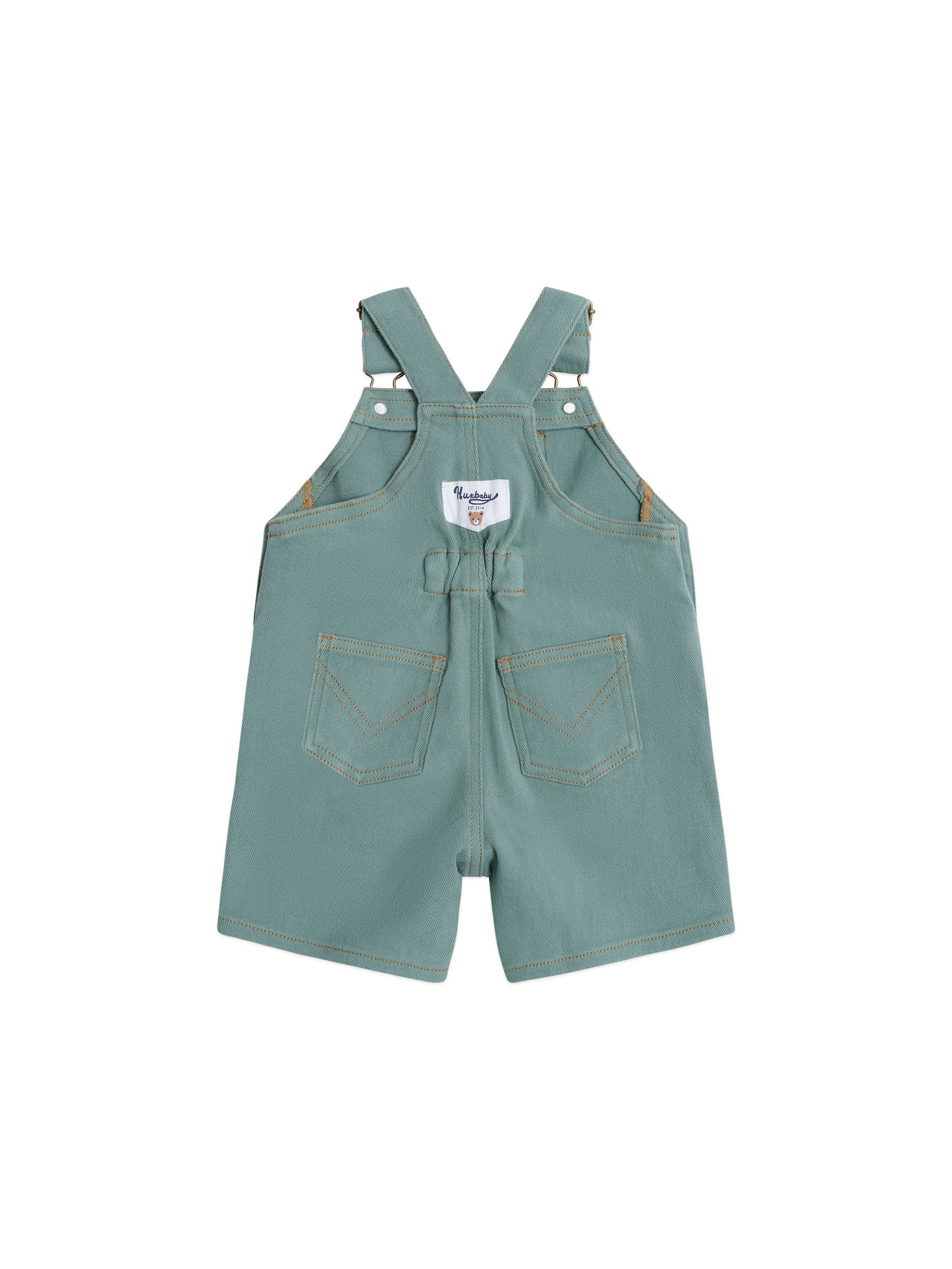 Huxbaby Denim Short Overalls Green