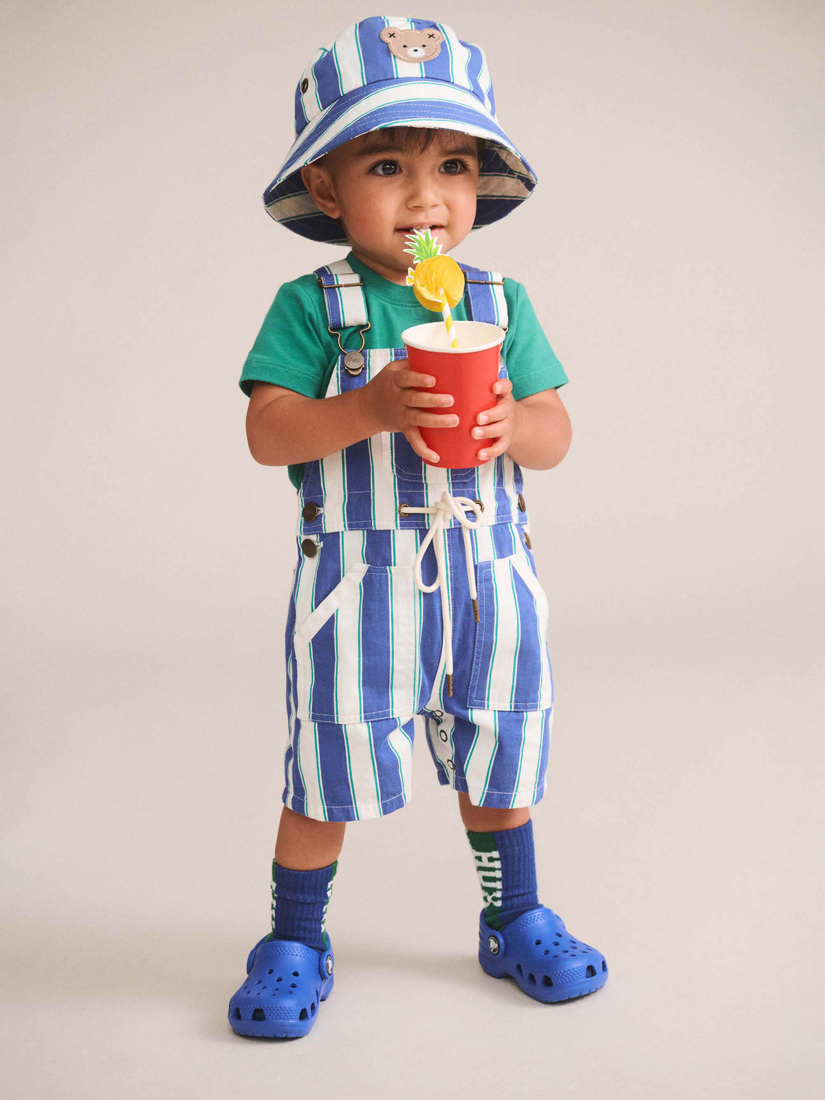 Huxbaby Tropical Stripe Shortall | Overall