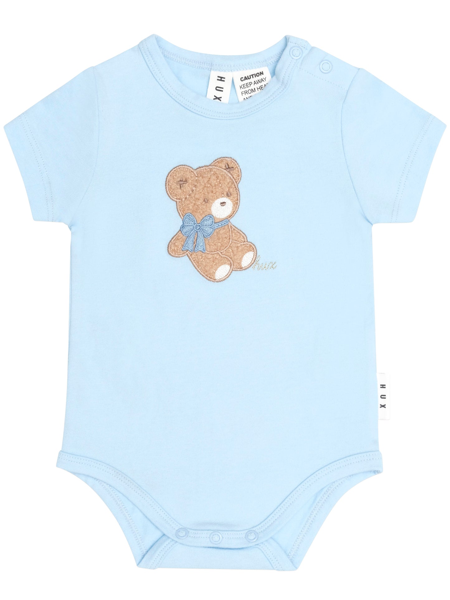 Huxbaby Bow Hux Short Sleeve Bodysuit Baby Blue