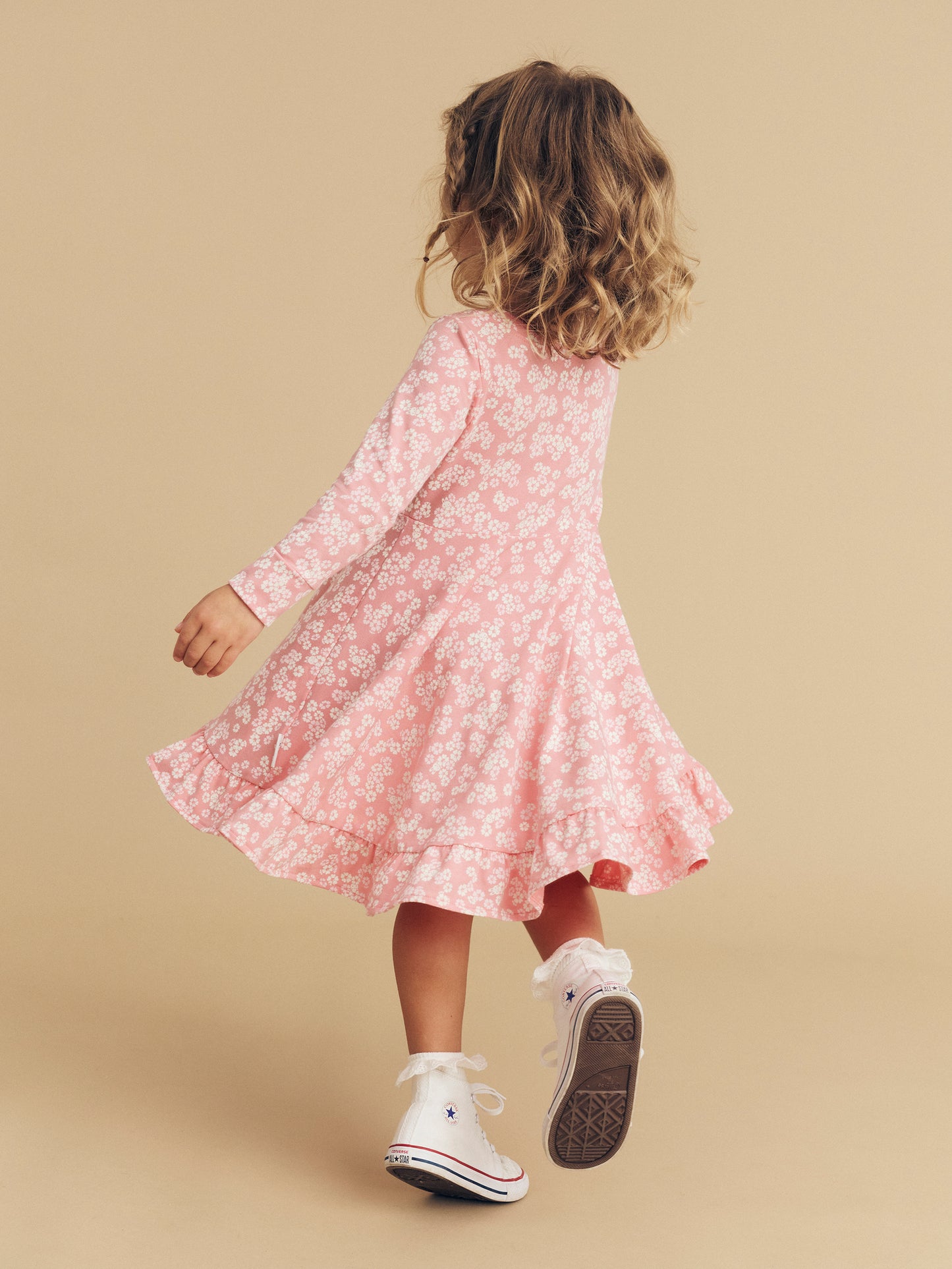 Huxbaby Peek a Boo Bunny Long Sleeve Swing Dress