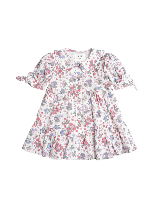 Huxbaby Stawberry Garden Tiered Smock Dress