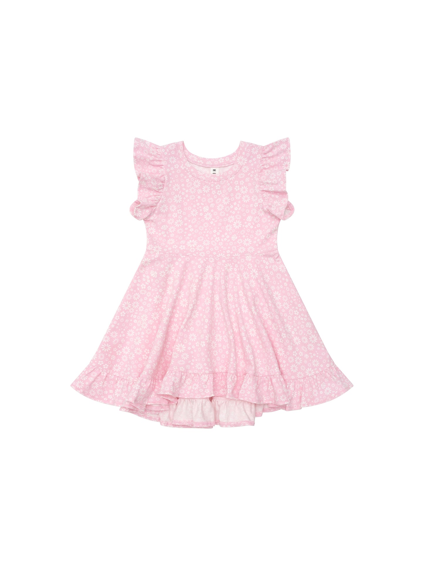 Huxbaby Daisy Seashell Frill Swing Dress Lilac Mist