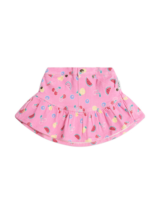 Huxbaby Pink Fruit Emoji Frilly Skirt