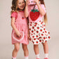 Huxbaby Strawberry Embroidery Stripe Pinafore