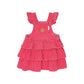 Huxbaby Classic Tiered Cord Pinafore Cherry